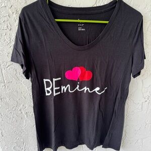 A New Day Black Graphic Relaxed Tee